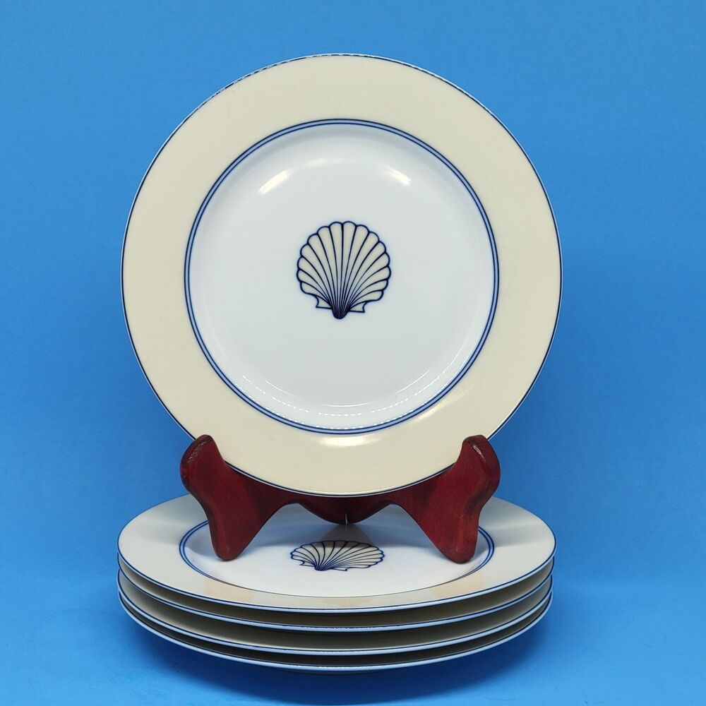 Fitz & Floyd Nobilis Shell 7.5" Salad Plates Bundle of 5 Discontinued Excellent
